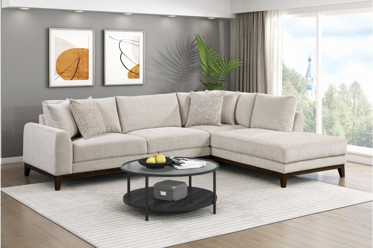 Taupe Chenille 2-Piece Sectional with Left-Facing Chaise - 🟢 Living Room Furniture available at Alpine Outlets in Denver