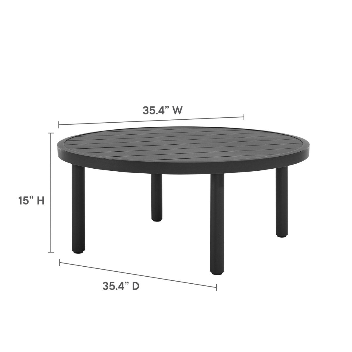 Terrace 4 - Piece Outdoor Patio Aluminum Furniture Set in Carbon Graphite by Modway - Outdoor Furniture Sets available at Alpine Outlets in Denver