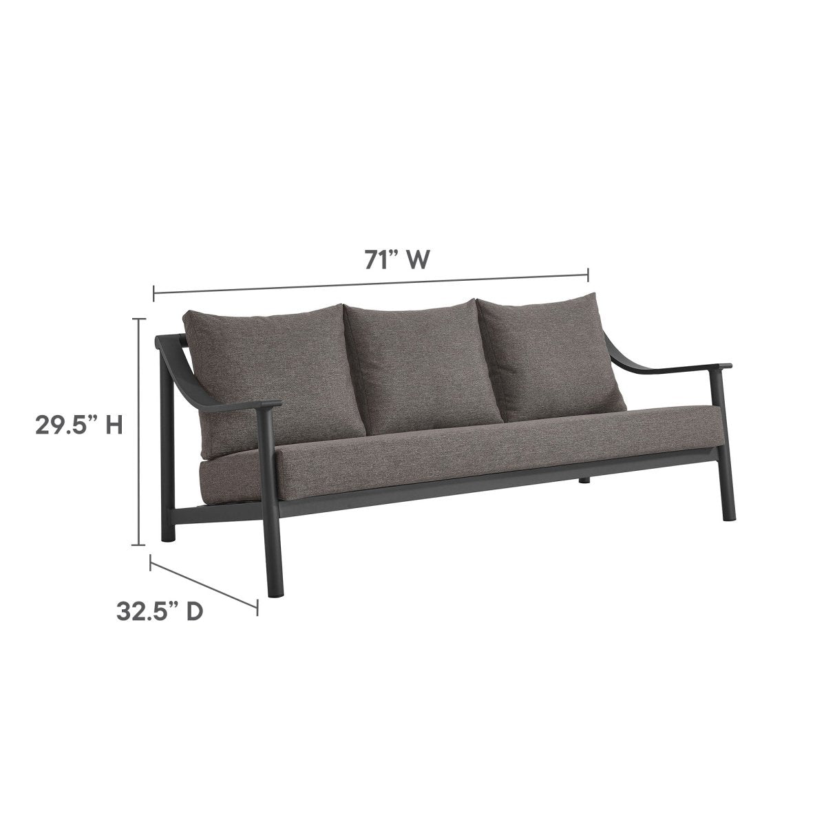 Terrace 4 - Piece Outdoor Patio Aluminum Furniture Set in Carbon Graphite by Modway - Outdoor Furniture Sets available at Alpine Outlets in Denver