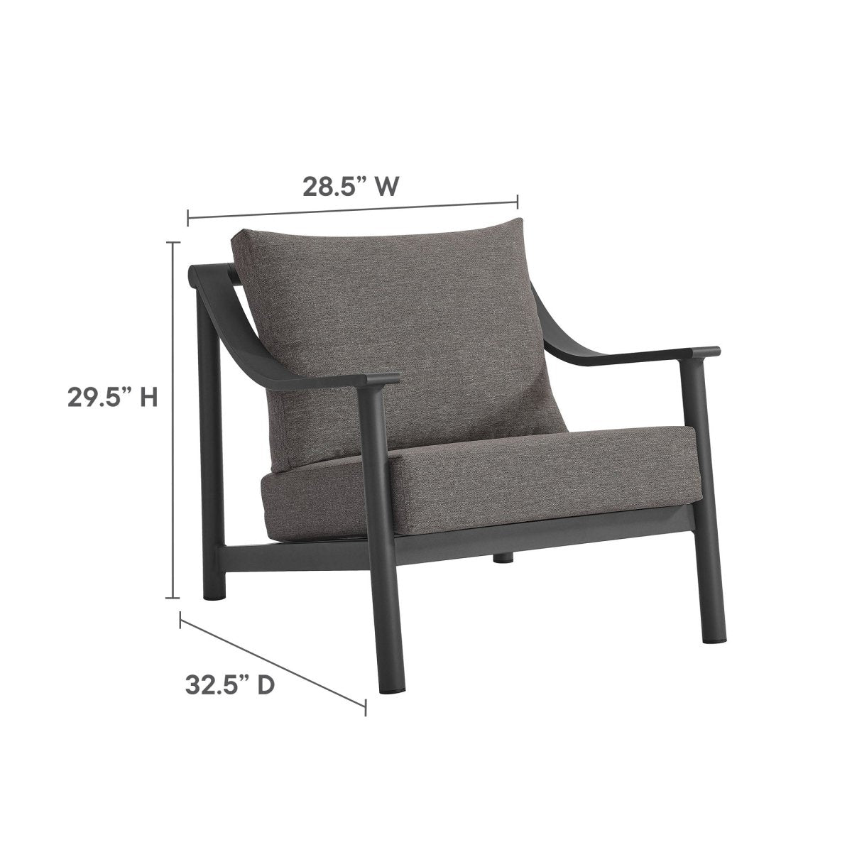 Terrace 4 - Piece Outdoor Patio Aluminum Furniture Set in Carbon Graphite by Modway - Outdoor Furniture Sets available at Alpine Outlets in Denver