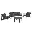 Terrace 4 - Piece Outdoor Patio Aluminum Furniture Set in Carbon Graphite by Modway - Outdoor Furniture Sets available at Alpine Outlets in Denver