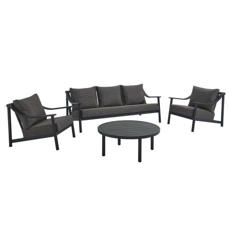 Terrace 4 - Piece Outdoor Patio Aluminum Furniture Set in Carbon Graphite by Modway - Outdoor Furniture Sets available at Alpine Outlets in Denver