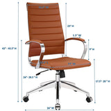 Terracotta Highback Office Chair – Chrome Frame - Workspace - Alpine Outlets