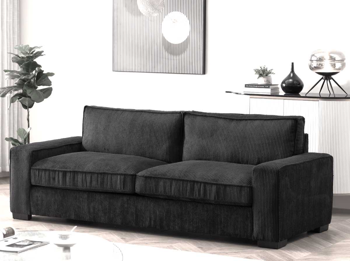 The Haven Luxe Modern Corduroy Sofa – Spacious 3 - Seater Couch - available at Alpine Outlets in Denver