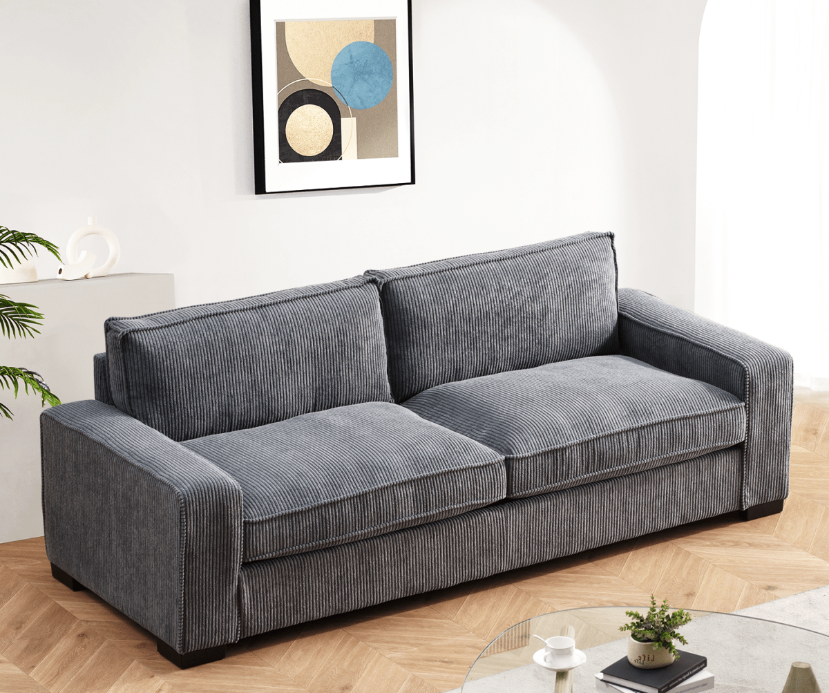 The Haven Luxe Modern Corduroy Sofa – Spacious 3 - Seater Couch - available at Alpine Outlets in Denver