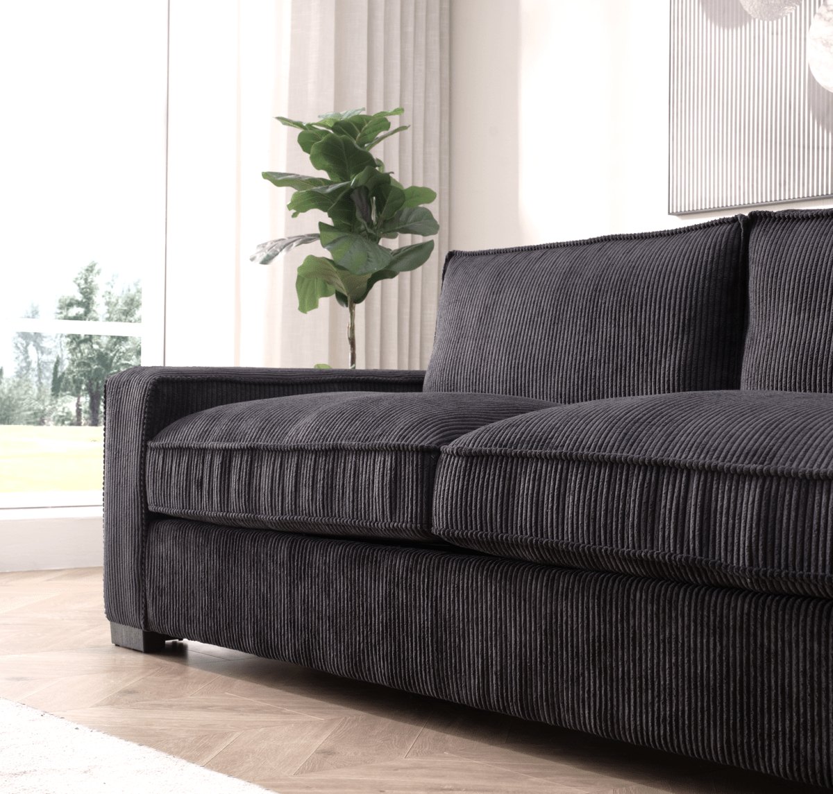 The Haven Luxe Modern Corduroy Sofa – Spacious 3 - Seater Couch - available at Alpine Outlets in Denver