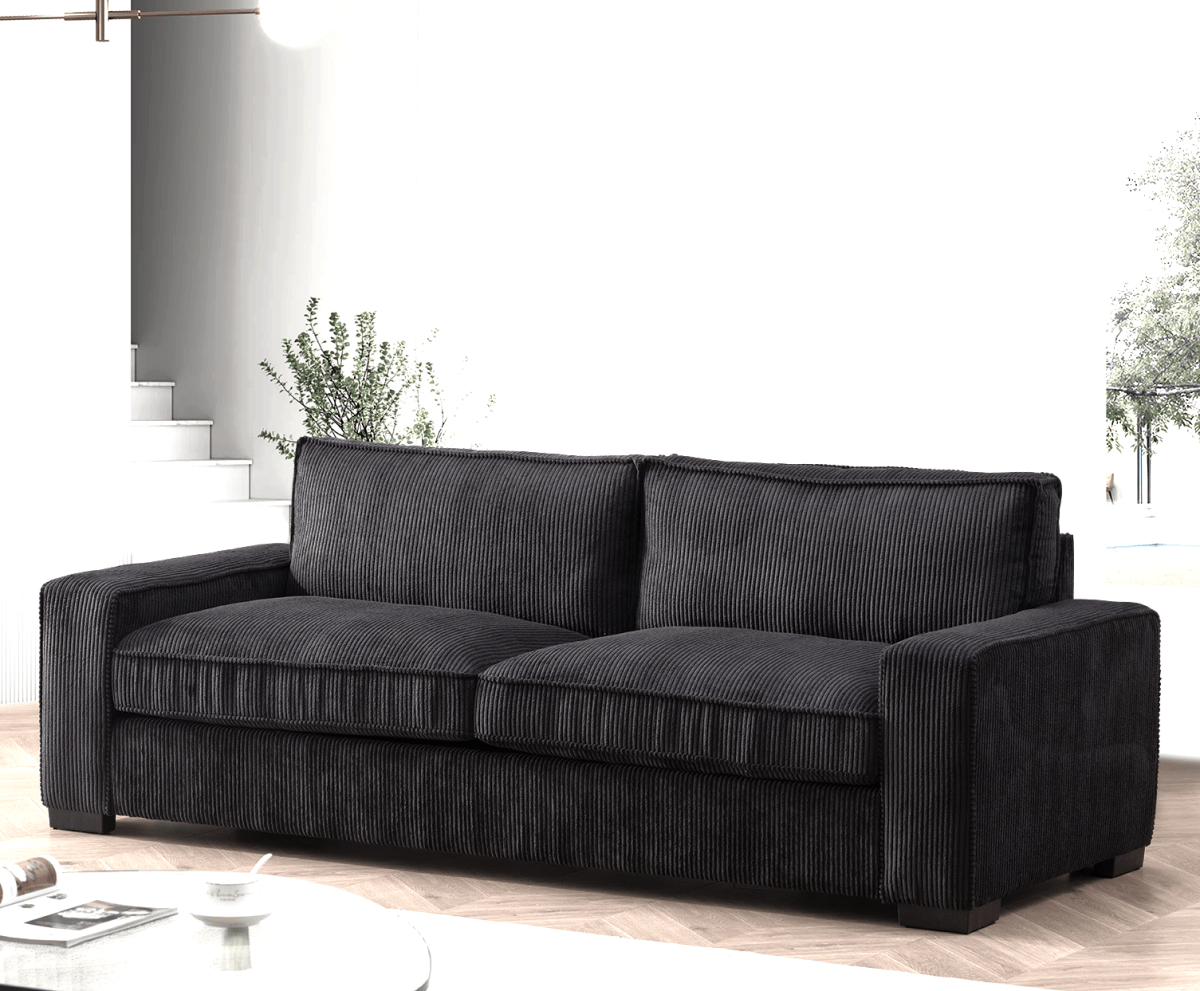 The Haven Luxe Modern Corduroy Sofa – Spacious 3 - Seater Couch - available at Alpine Outlets in Denver