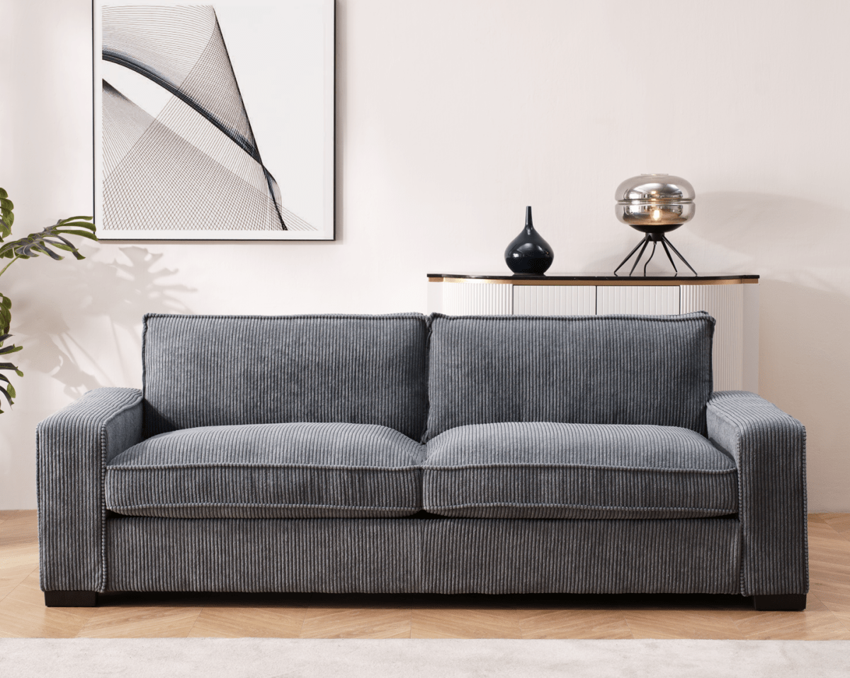 The Haven Luxe Modern Corduroy Sofa – Spacious 3 - Seater Couch - available at Alpine Outlets in Denver