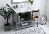 Theo 42 Inch Gray Single Sink Vanity with Quartz Top