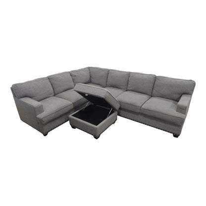 Thomasville Emilee Fabric Sectional with Storage Ottoman - Used - (ID U5839) - available at Alpine Outlets in Denver