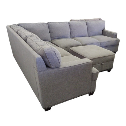 Thomasville Emilee Fabric Sectional with Storage Ottoman - Used - (ID U5839) - available at Alpine Outlets in Denver