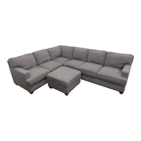 Thomasville Emilee Fabric Sectional with Storage Ottoman - Used - (ID U5839) - available at Alpine Outlets in Denver