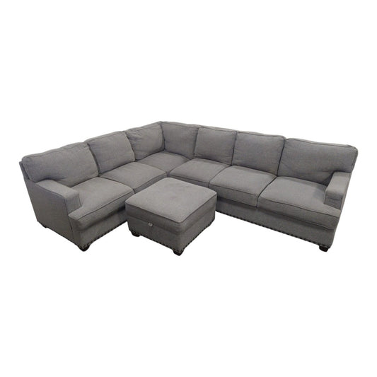 Thomasville Emilee Fabric Sectional with Storage Ottoman - Alpine Outlets