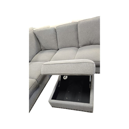 Thomasville Emilee Fabric Sectional with Storage Ottoman - Like New - (ID L2947) - available at Alpine Outlets in Denver