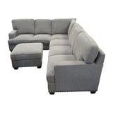 Thomasville Emilee Fabric Sectional with Storage Ottoman - Like New - (ID L2947) - available at Alpine Outlets in Denver