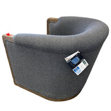 Thomasville Fabric Swivel Chair with Wood Trim (Gray) - available at Alpine Outlets in Denver