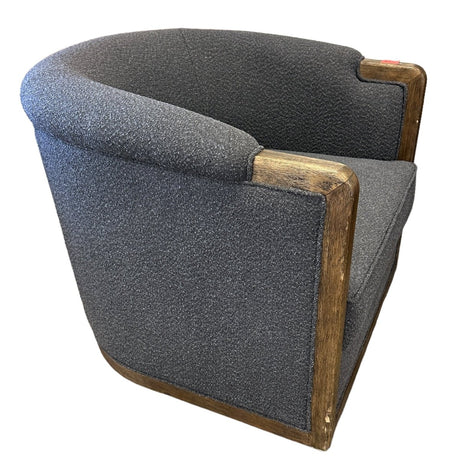 Thomasville Fabric Swivel Chair with Wood Trim (Gray) - available at Alpine Outlets in Denver