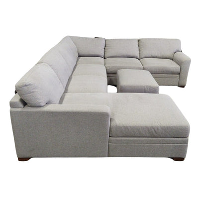 Thomasville Langdon Fabric Sectional with Chaise and Storage Ottoman - Alpine Outlets