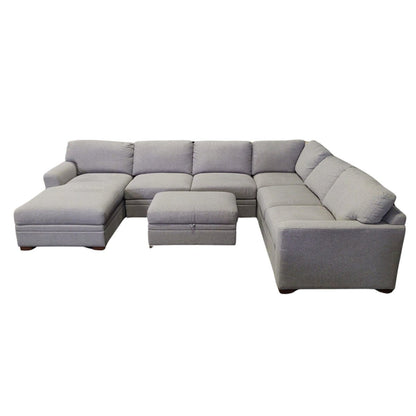 Thomasville Langdon Fabric Sectional with Chaise and Storage Ottoman - Alpine Outlets