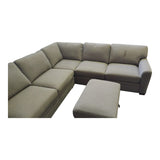 Thomasville Langdon Fabric Sectional with Chaise & Storage Ottoman - Gray - Furniture available at Alpine Outlets in Denver