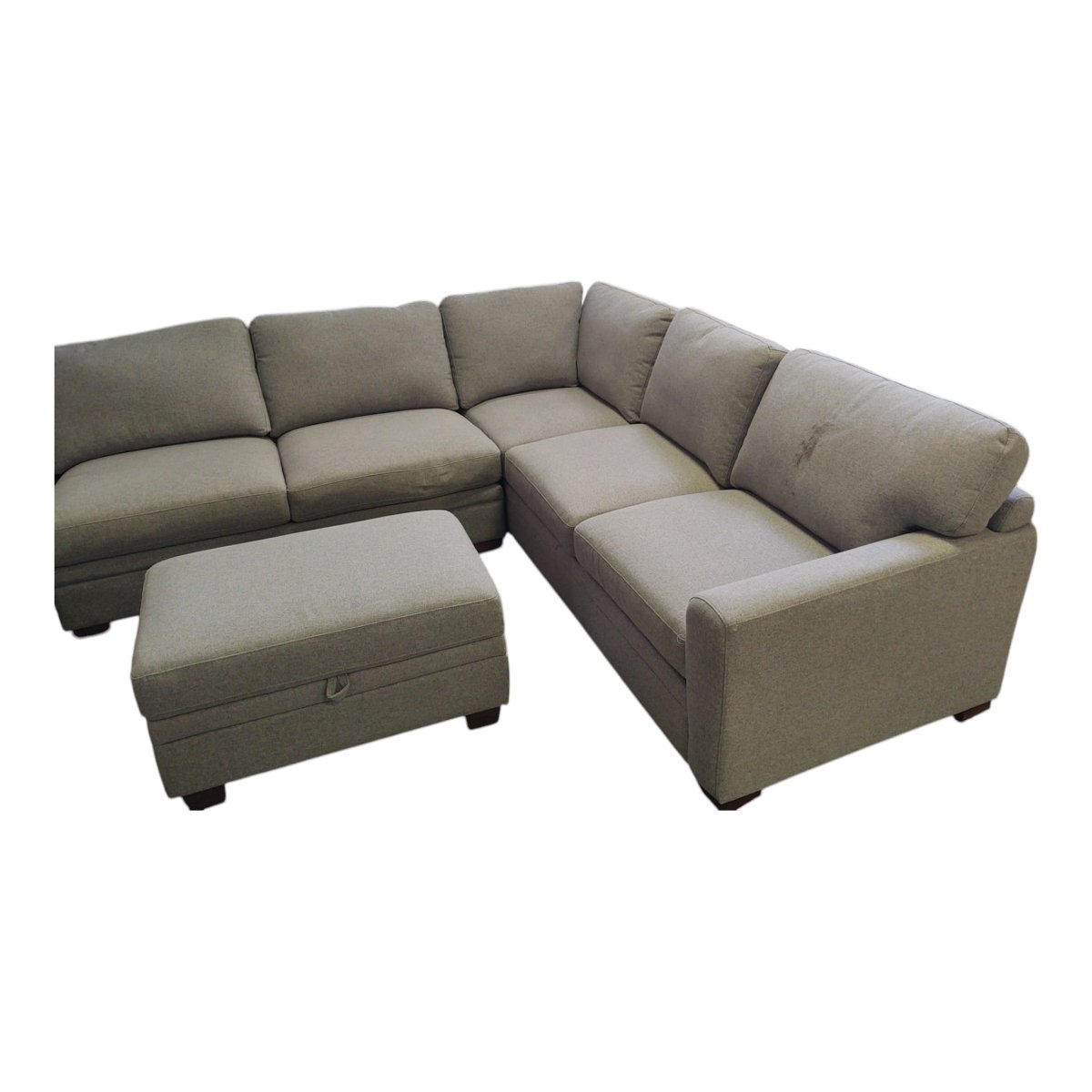 Thomasville Langdon Fabric Sectional with Chaise & Storage Ottoman - Gray - Furniture available at Alpine Outlets in Denver