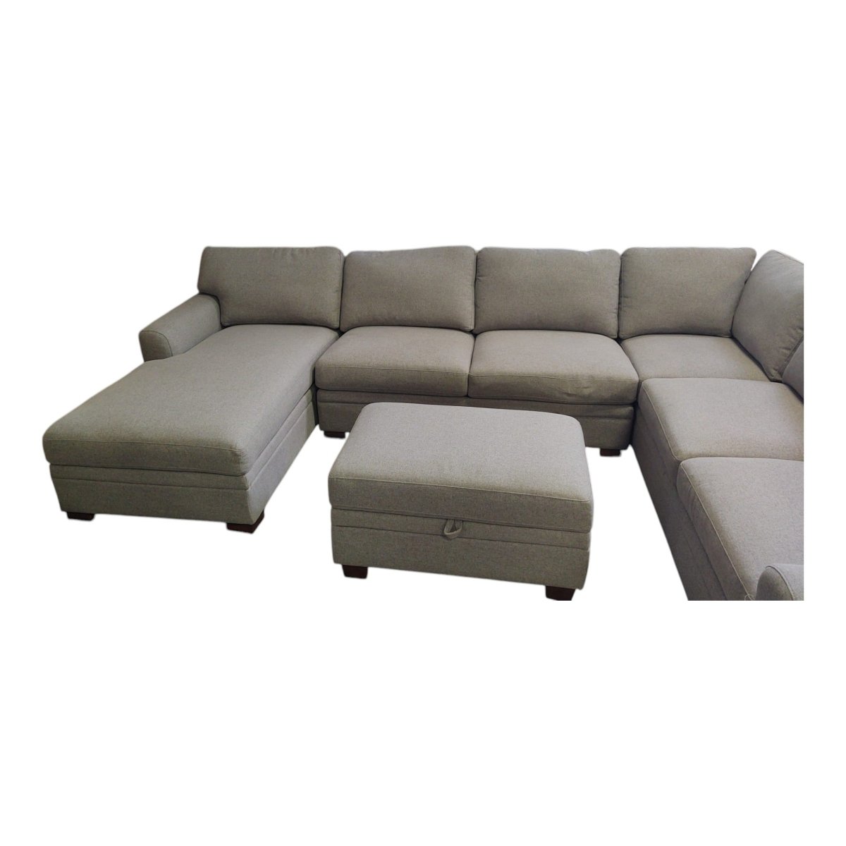 Thomasville Langdon Fabric Sectional with Chaise & Storage Ottoman - Gray - Furniture available at Alpine Outlets in Denver