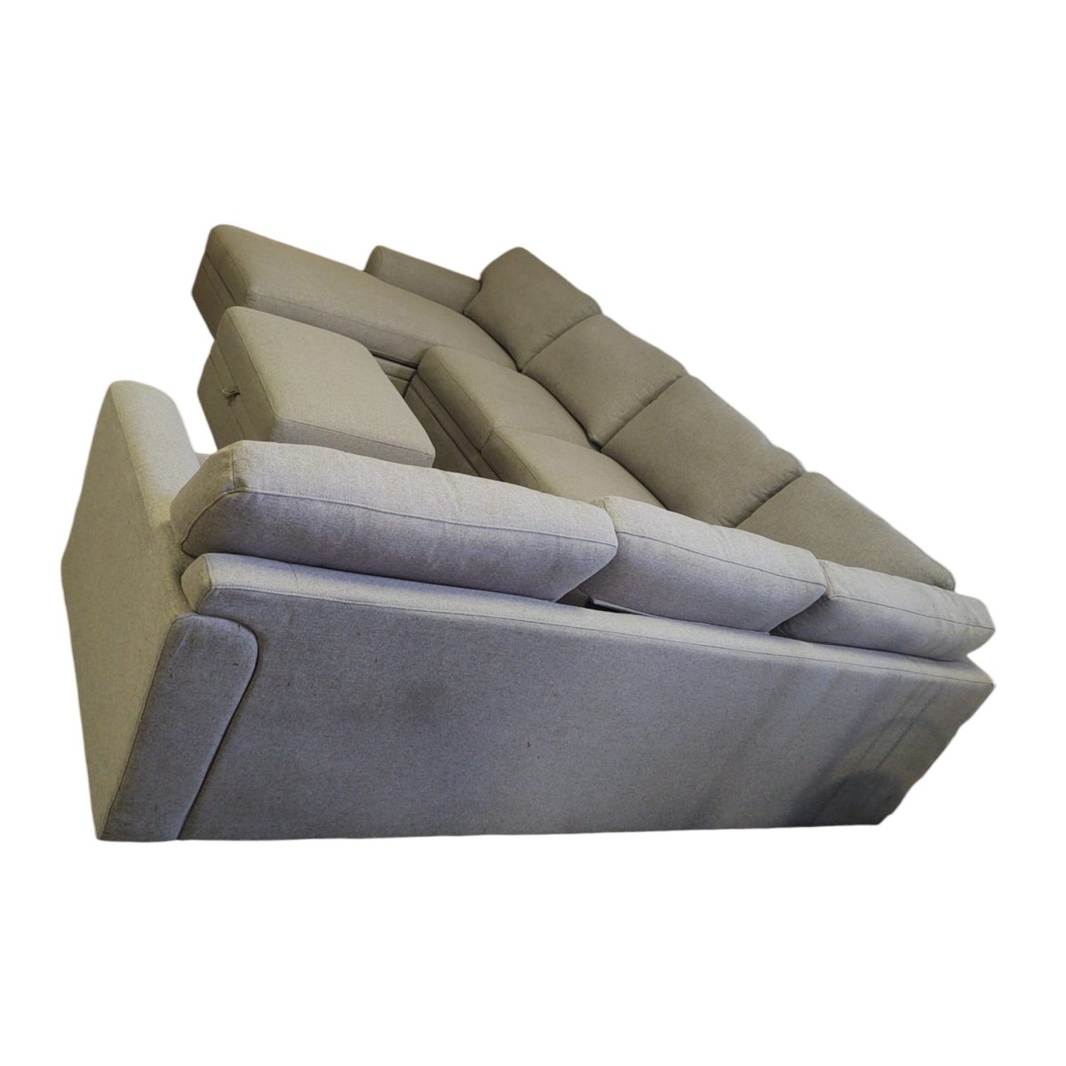 Thomasville Langdon Fabric Sectional with Chaise & Storage Ottoman - Gray - Furniture available at Alpine Outlets in Denver