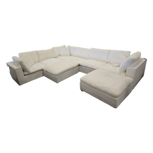 Thomasville Lowell 8 - Piece Modular Sectional (White) (ID N023456) - Furniture available at Alpine Outlets in Denver