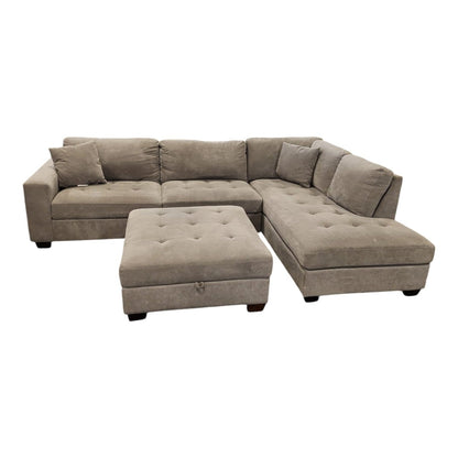 Thomasville Miles Fabric Sectional with Storage Ottoman - Alpine Outlets