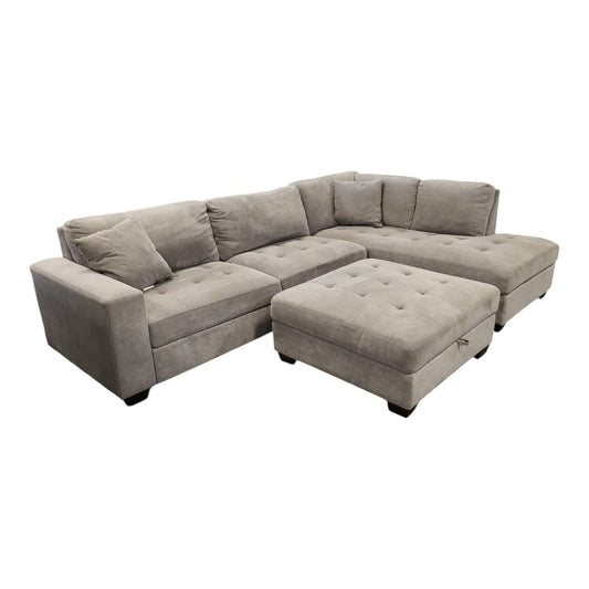 Thomasville Miles Fabric Sectional with Storage Ottoman - Alpine Outlets