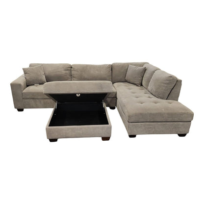 Thomasville Miles Fabric Sectional with Storage Ottoman - Alpine Outlets