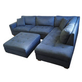 Thomasville Miles Fabric Sectional with Storage Ottoman, Blue (ID U047878) - Living Room Furniture available at Alpine Outlets in Denver