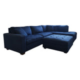 Thomasville Miles Fabric Sectional with Storage Ottoman, Blue (ID U047878) - Living Room Furniture available at Alpine Outlets in Denver