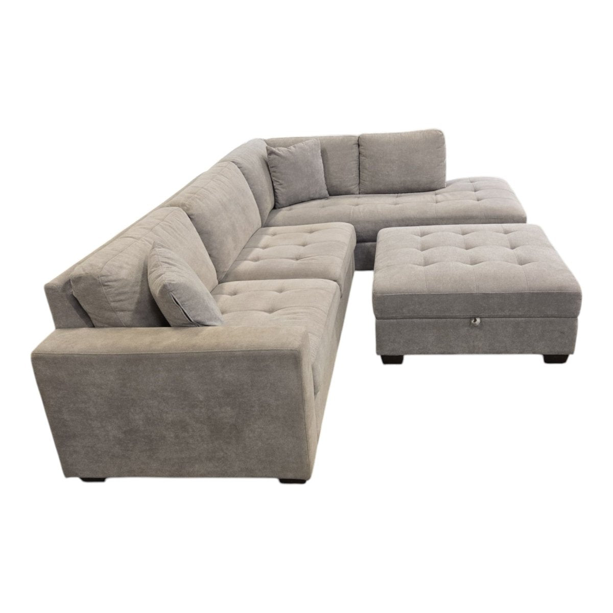 Thomasville Miles Fabric Sectional with Storage Ottoman - Like New - (ID L38472) - available at Alpine Outlets in Denver