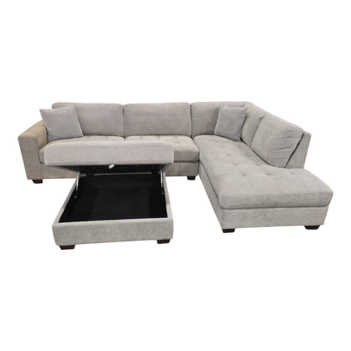 Thomasville Miles Fabric Sectional with Storage Ottoman - Like New - (ID L38472) - available at Alpine Outlets in Denver