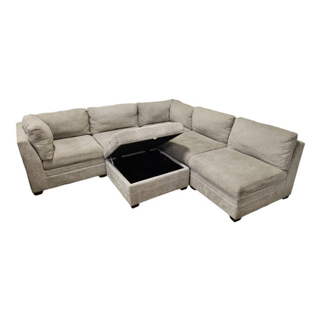 Thomasville Tisdale 6 - Piece Modular Sectional in Beige with Storage Ottoman - available at Alpine Outlets in Denver