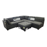 Thomasville Tisdale 6 - Piece Modular Sectional with Storage Ottoman – Dark Gray - available at Alpine Outlets in Denver