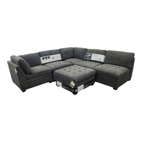 Thomasville Tisdale 6 - Piece Modular Sectional with Storage Ottoman – Dark Gray - available at Alpine Outlets in Denver