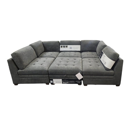 Thomasville Tisdale 6 - Piece Modular Sectional with Storage Ottoman – Dark Gray - Alpine Outlets