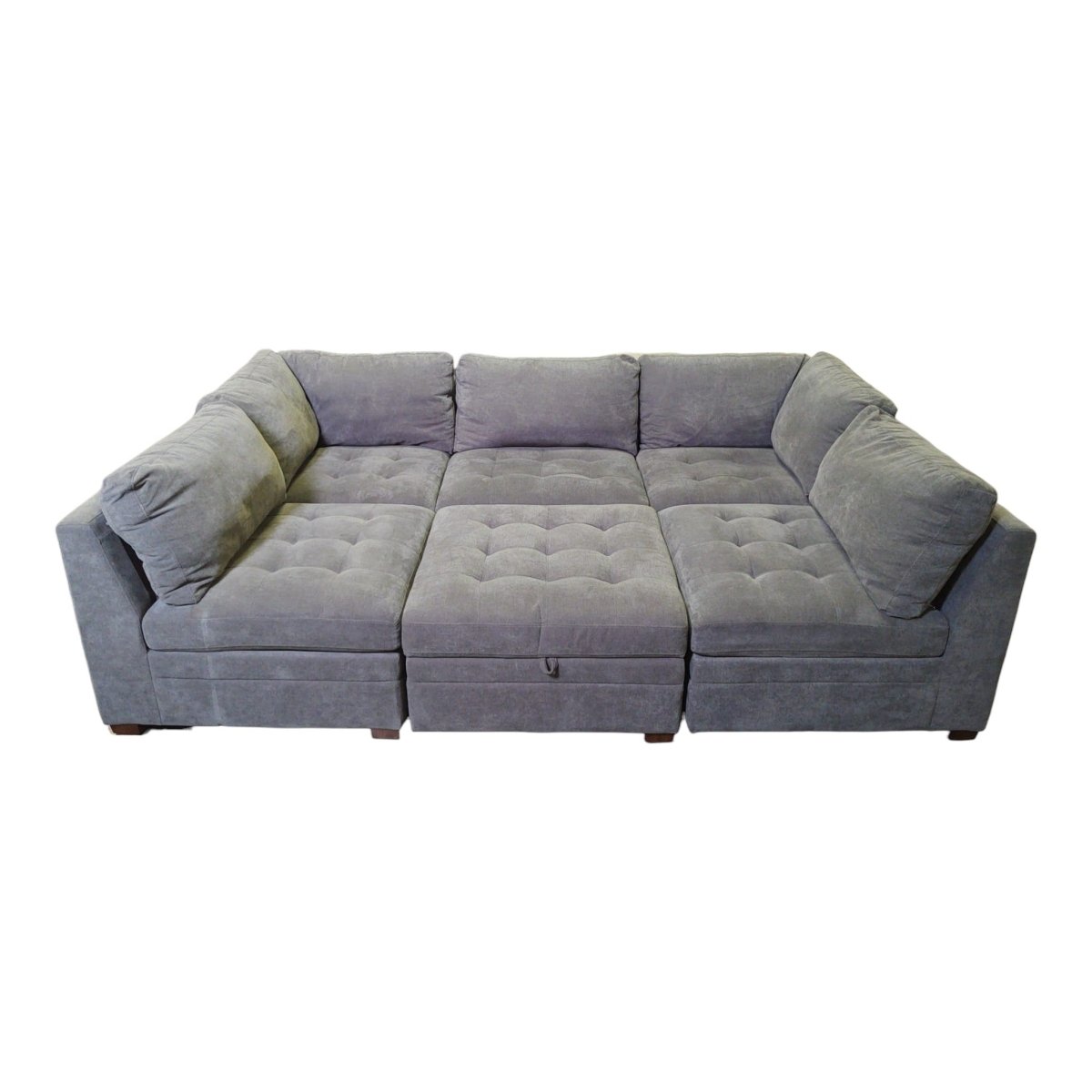 Thomasville Tisdale 6 - Piece Modular Sectional with Storage Ottoman – Dark Gray - available at Alpine Outlets in Denver