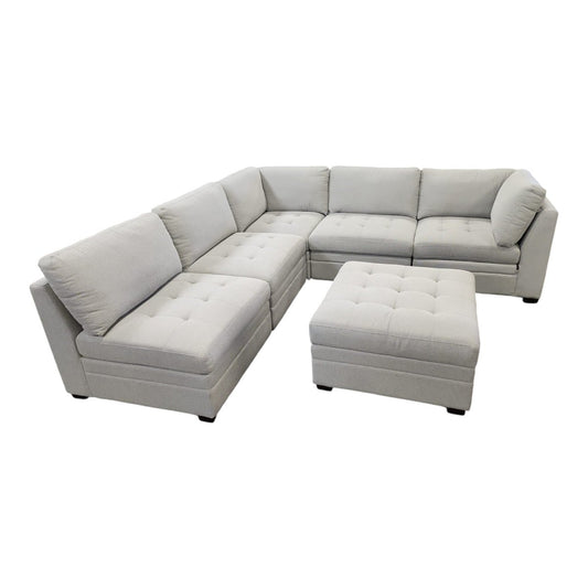 Thomasville Tisdale Modular Sectional 6 - piece Boucle with Storage Ottoman - Alpine Outlets