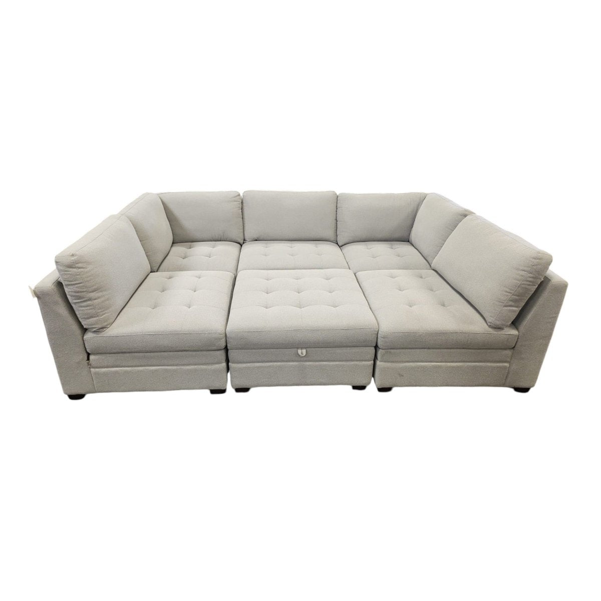 Thomasville Tisdale Modular Sectional 6 - piece Boucle with Storage Ottoman - Alpine Outlets