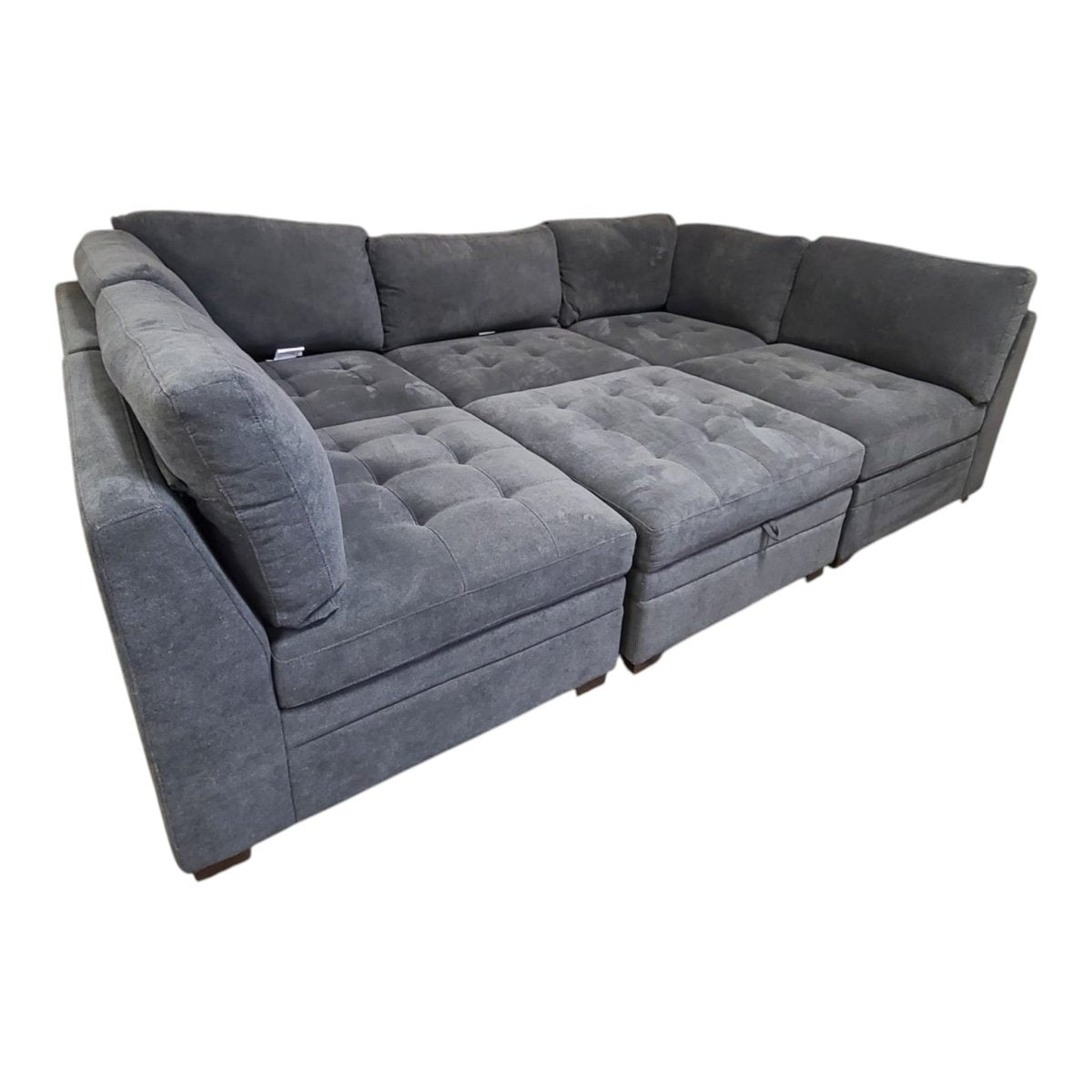 Thomasville Tisdale Modular Sectional 6 - Piece Boucle with Storage Ottoman - Furniture available at Alpine Outlets in Denver