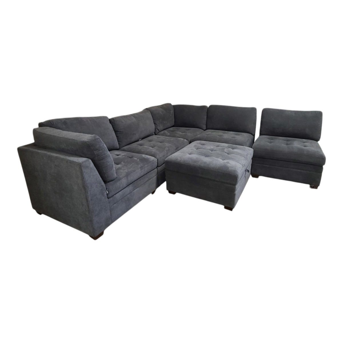 Thomasville Tisdale Modular Sectional 6 - Piece Boucle with Storage Ottoman - Furniture available at Alpine Outlets in Denver