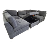 Thomasville Tisdale Modular Sectional 6 - Piece Boucle with Storage Ottoman - Furniture available at Alpine Outlets in Denver