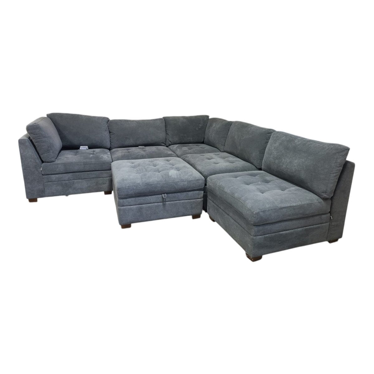 Thomasville Tisdale Modular Sectional 6 - Piece Boucle with Storage Ottoman - Furniture available at Alpine Outlets in Denver