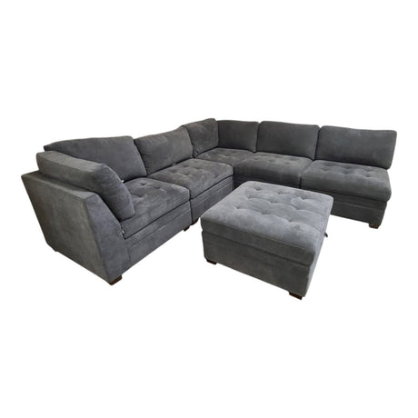 Thomasville Tisdale Modular Sectional 6 - Piece Boucle with Storage Ottoman - Furniture available at Alpine Outlets in Denver