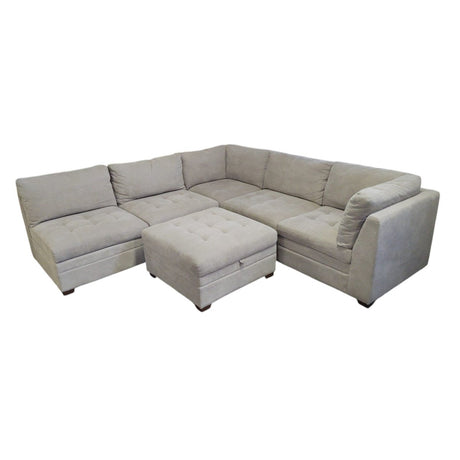 Thomasville Tisdale Modular Sectional 6 - Piece Boucle with Storage Ottoman (ID G012657) - Living Room Furniture available at Alpine Outlets in Denver