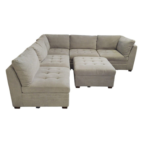 Thomasville Tisdale Modular Sectional 6 - Piece Boucle with Storage Ottoman (ID G012657) - Living Room Furniture available at Alpine Outlets in Denver