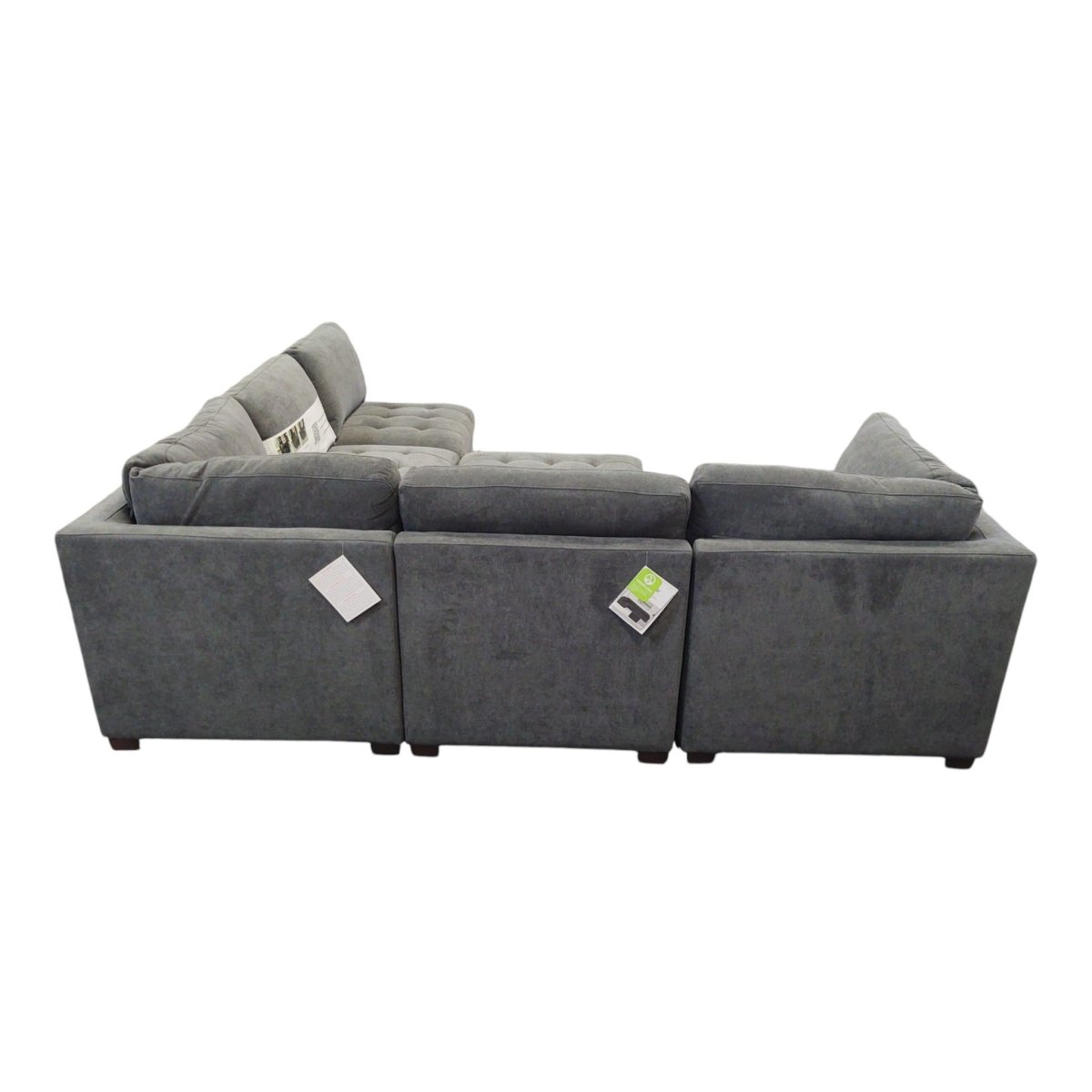 Thomasville Tisdale Modular Sectional 6 - piece Dark Gray with Storage Ottoman - Alpine Outlets